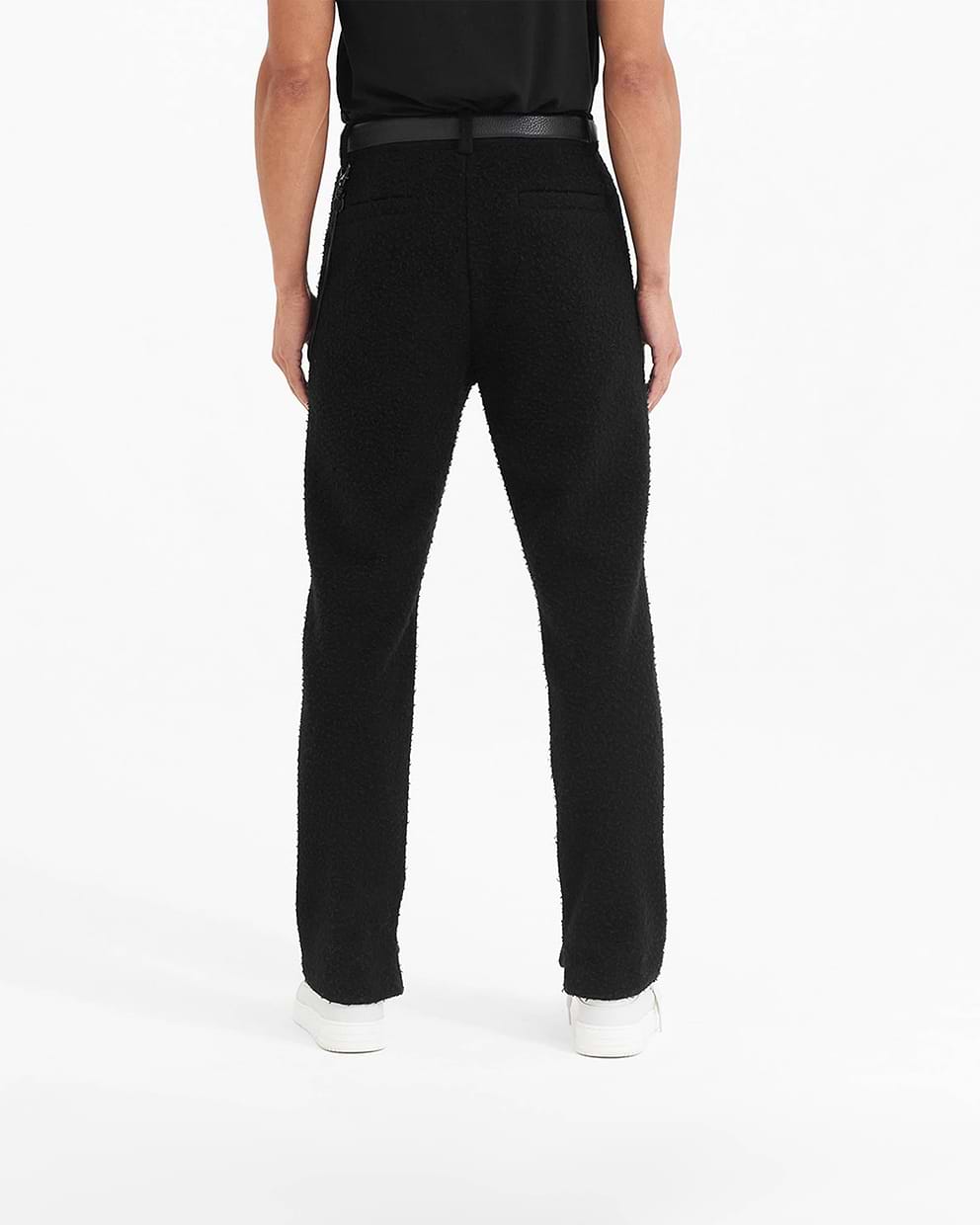 Textured Wool Tailored Pant - Black